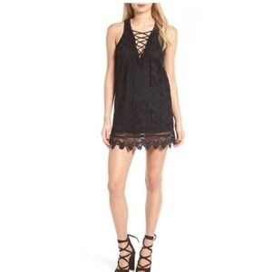Lovers + Friends Escape Front Tassel Lace-Up Dress